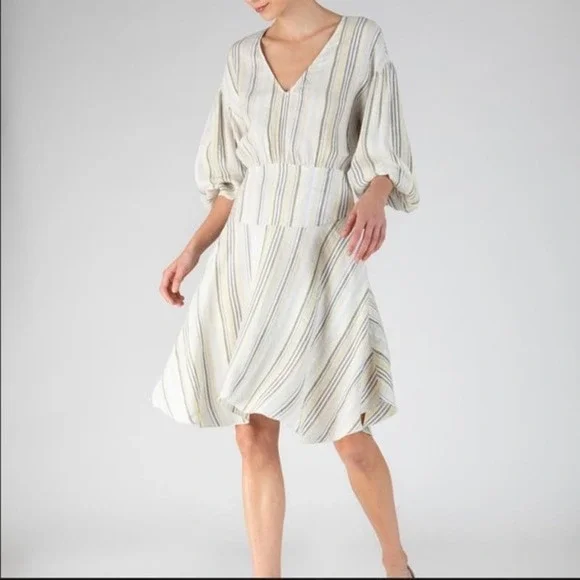 Atm Anthony Thomas Melillo Striped A-Line Dress Multistripe Combo Atm Anthony Thomas Melillo Striped A-Line Dress Multistripe Combo